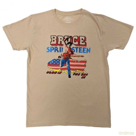 Bruce Springsteen: Unisex T-Shirt: Born in The USA '85 (Sand) (Medium)