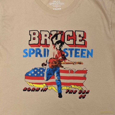 Bruce Springsteen: Unisex T-Shirt: Born in The USA '85 (Sand) (Small)