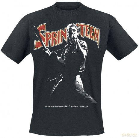 Bruce Springsteen: Unisex T-Shirt: Winterland Ballroom Singing (Black) (Medium)