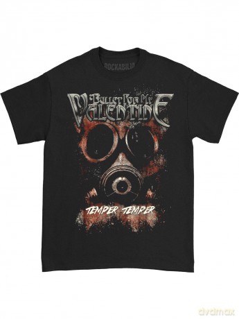 Bullet For My Valentine: Men's Tee: Temper Temper Gas Mask (Small)