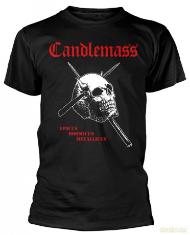 Candlemass: Unisex T-Shirt: Epicus Doomicus Metallicus (Black) (Back Print) (Small)