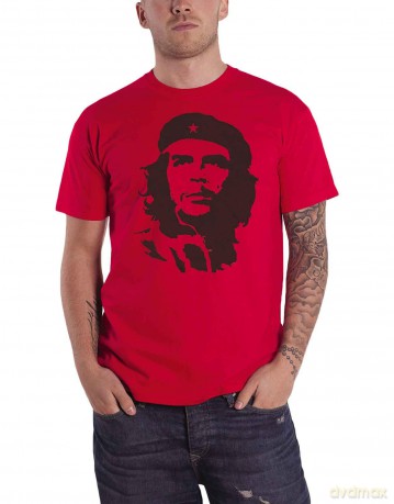 Che Guevara: Unisex T-Shirt: Black on Red (Red) (Medium)