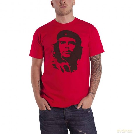 Che Guevara: Unisex T-Shirt: Black on Red (Red) (X-Small)