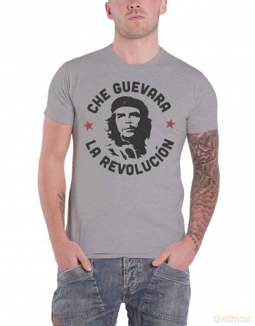 Che Guevara: Unisex T-Shirt: Circle Logo (Grey) (Small)