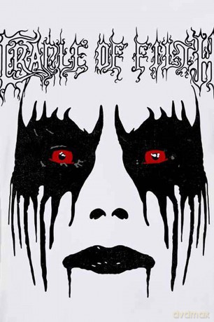 Cradle Of Filth: Unisex T-Shirt: Dani Make Up (White) (Back Print) (X-Large)