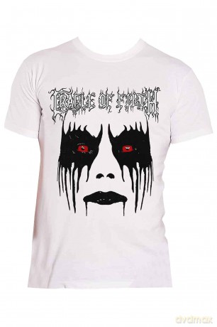Cradle Of Filth: Unisex T-Shirt: Dani Make Up (White) (Back Print) (X-Large)