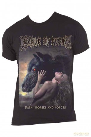 Cradle Of Filth: Unisex T-Shirt: Dark Horses (Black) (Back Print) (Large)