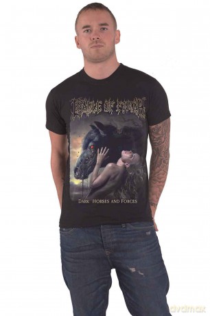 Cradle Of Filth: Unisex T-Shirt: Dark Horses (Black) (Back Print) (Small)