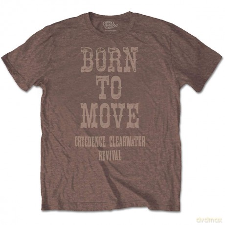 Creedence Clearwater Revival: Unisex T-Shirt: Born To Move (Chestnut Brown) (Small)