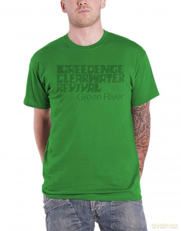 Creedence Clearwater Revival: Unisex T-Shirt: Green River (Irish Green) (Large)