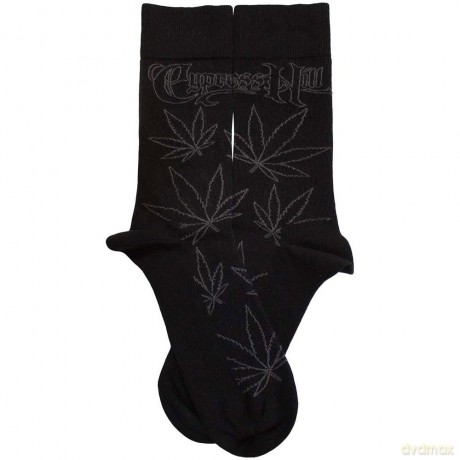 Cypress Hill: Unisex Ankle Socks: Leaf Pattern (Black) (UK Size 7 - 11)