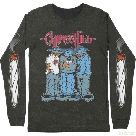 Cypress Hill: Unisex Long Sleeve T-Shirt: Blunted (Black) (Sleeve Print) (Small)