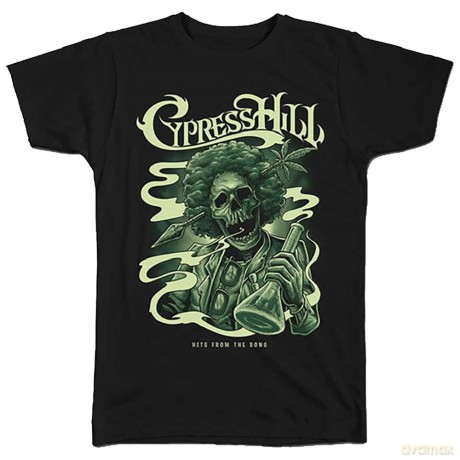 Cypress Hill: Unisex T-Shirt: Skull Bong (Black) (Large)