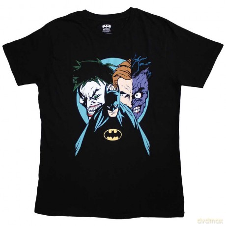 Dc Comics: DC Comics Unisex T-Shirt: Batman Creeping Villains (Black) (Small)