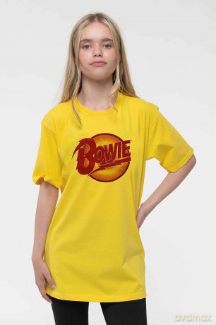 David Bowie: Kids T-Shirt: Diamond Dogs Logo (Yellow) (11-12 Years)
