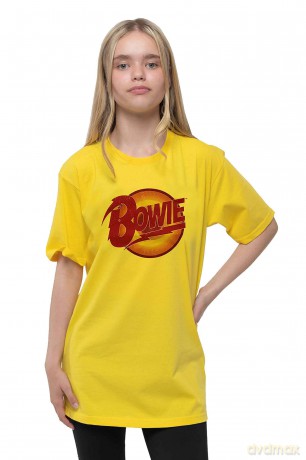 David Bowie: Kids T-Shirt: Diamond Dogs Logo (Yellow) (3-4 Years)