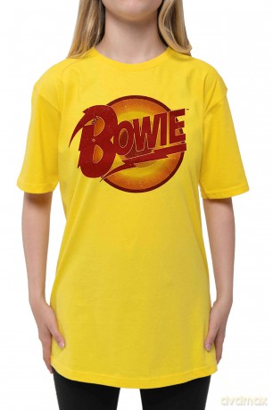 David Bowie: Kids T-Shirt: Diamond Dogs Logo (Yellow) (9-10 Years)
