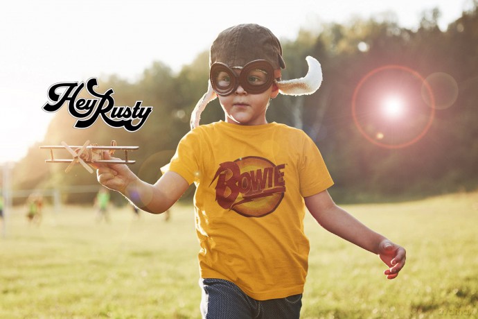 David Bowie: Kids T-Shirt: Vintage Diamond Dogs Logo (Black) (7-8 Years)