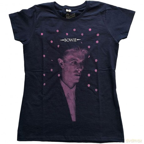 David Bowie: Ladies T-Shirt: Dots (Navy Blue) (X-Large)