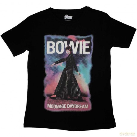 David Bowie: Ladies T-Shirt: Moonage 11 Fade (Black) (Small)