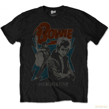 David Bowie: Men's Tee: 1972 World Tour (Small)