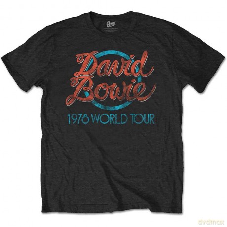 David Bowie: Men's Tee: 1972 World Tour (Small)