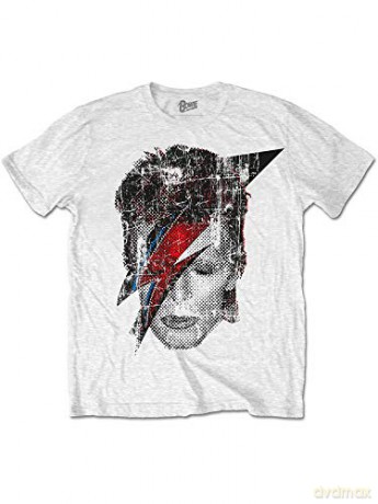 David Bowie: Men's Tee: Halftone Flash Face (X-Large)