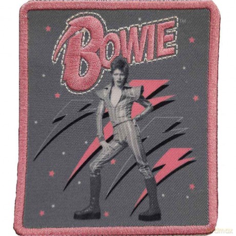 David Bowie: Standard Patch: Pink Flash Woven Logo
