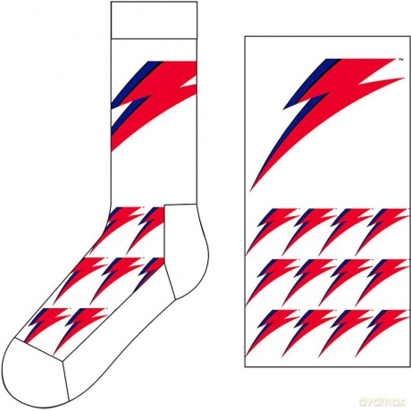 David Bowie: Unisex Ankle Socks: Flash (White) (UK Size 7 - 11)