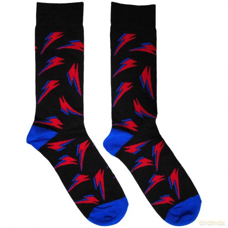 David Bowie: Unisex Ankle Socks: Flash Pattern (Black) (UK Size 6 - 11)