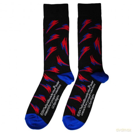 David Bowie: Unisex Ankle Socks: Flash Pattern (Black) (UK Size 6 - 11)