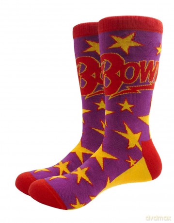 David Bowie: Unisex Ankle Socks: Stars Infill (Purple) (UK Size 7 - 11)