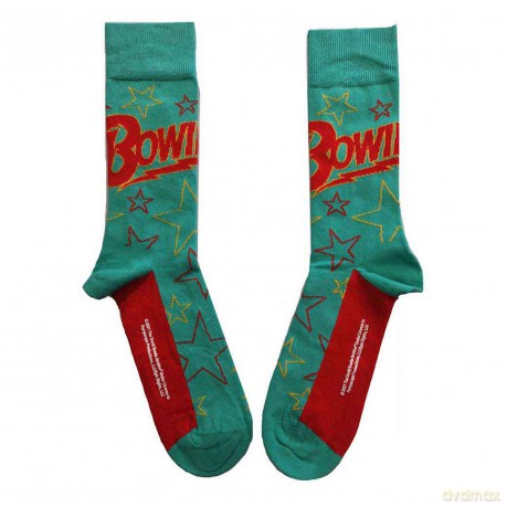 David Bowie: Unisex Ankle Socks: Stars Outline (Green) (UK Size 4 - 7)