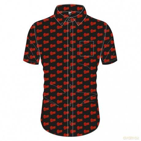 David Bowie: Unisex Casual Shirt: Logo Pattern (Black) (All Over Print) (Small)