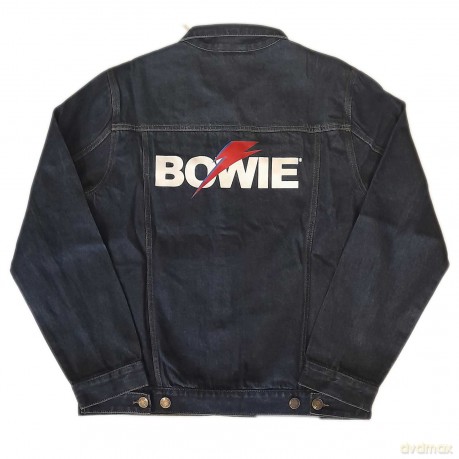 David Bowie: Unisex Denim Jacket: Flash Logo (Back Print) (XX-Large)