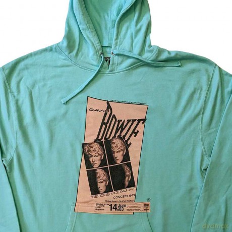 David Bowie: Unisex Pullover Hoodie: Concert '83 (Green) (Small)