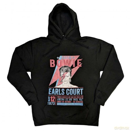David Bowie: Unisex Pullover Hoodie: Earls Court '73 (Black) (Large)
