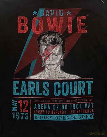 David Bowie: Unisex Pullover Hoodie: Earls Court '73 Eco (Black) (Small)