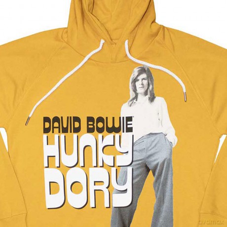 David Bowie: Unisex Pullover Hoodie: Hunky Dory 2 (Mustard Yellow) (Small)