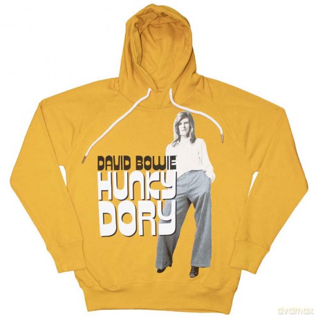 David Bowie: Unisex Pullover Hoodie: Hunky Dory 2 (Mustard Yellow) (X-Large)