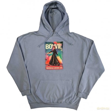 David Bowie: Unisex Pullover Hoodie: Moonage 11 Fade (Light Blue) (Medium)