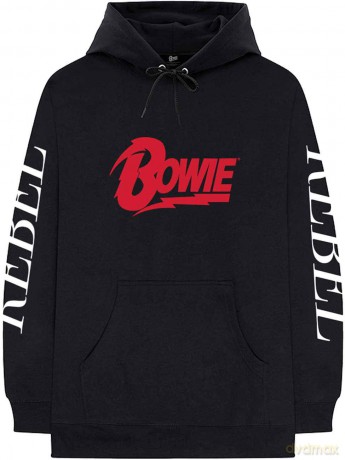 David Bowie: Unisex Pullover Hoodie: Rebel Rebel (X-Large)