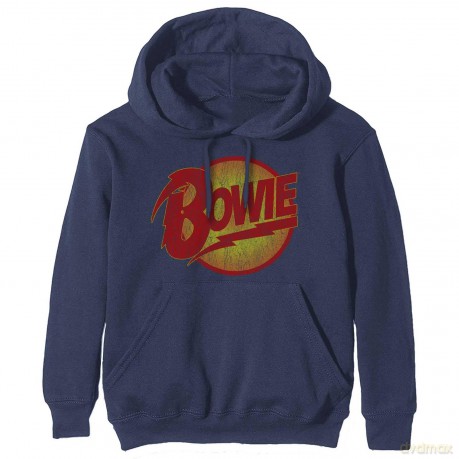 David Bowie: Unisex Pullover Hoodie: Vintage Diamond Dogs Logo (Large)