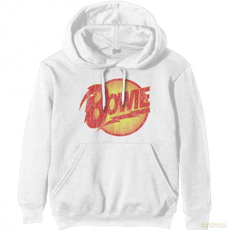 David Bowie: Unisex Pullover Hoodie: Vintage Diamond Dogs Logo (White) (XXX-Large)