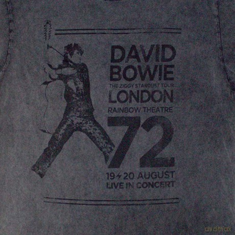 David Bowie: Unisex Stone Wash T-Shirt: Rainbow Theatre (Charcoal Grey) (X-Large)