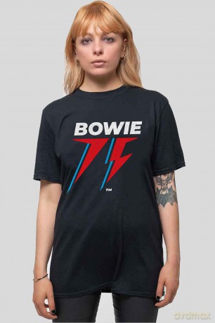 David Bowie: Unisex T-Shirt: 75th Logo (Black) (XX-Large)