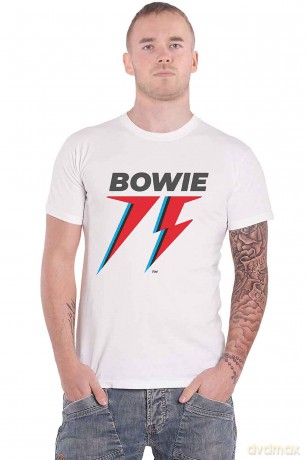 David Bowie: Unisex T-Shirt: 75th Logo (White) (XX-Large)