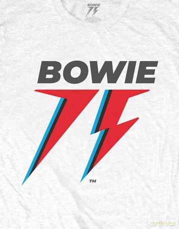 David Bowie: Unisex T-Shirt: 75th Logo (White) (XX-Large)
