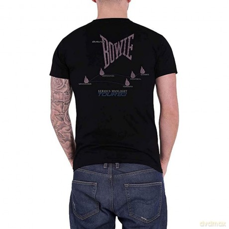 David Bowie: Unisex T-Shirt: 83' Tour (Black) (Back Print) (Small)