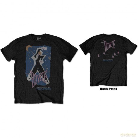 David Bowie: Unisex T-Shirt: 83' Tour (Black) (Back Print) (X-Large)